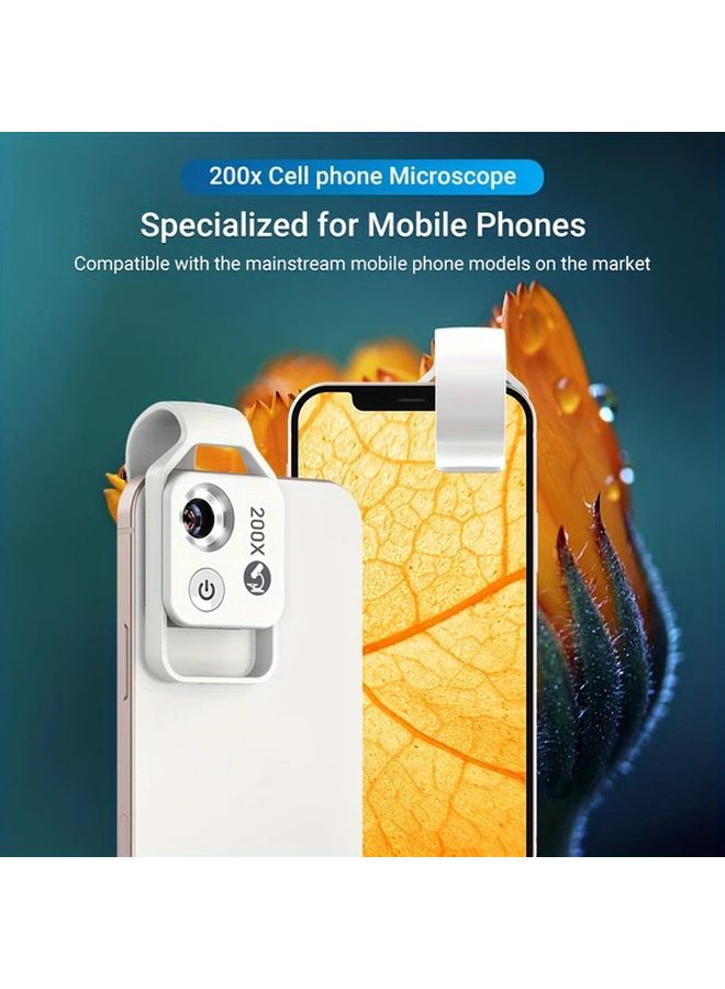 Apexel Black 200X Zoom CPL Mobile LED Fill Light Microscope HD No App Needed - Image 5